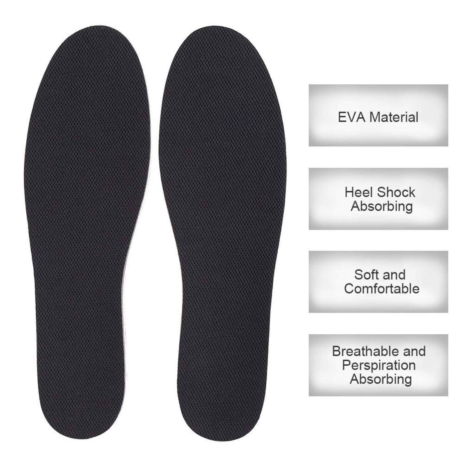 Sonew Invisible Height Increase Insoles, 3Sizes Sport Shock Absorbing Breathable Heel Lift Insert Shoes Pad for Men and Women (Black)(3CM)