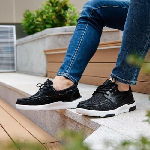 OrthoComfoot Men\'s Orthopedic Slip-On Loafers Walking Shoes: Cute Plantar Fasciitis Shoes for Foot and Heel Pain Relief, Stability Supportive Genuine Leather Shoes for High Arch Black Size 13.5