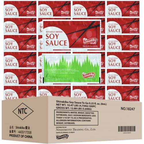 COMBO BREAKER Shirakiku Soy Sauce Packets - Single Serve To Go | 0.25 Fl Oz, 8mL (500 Count)