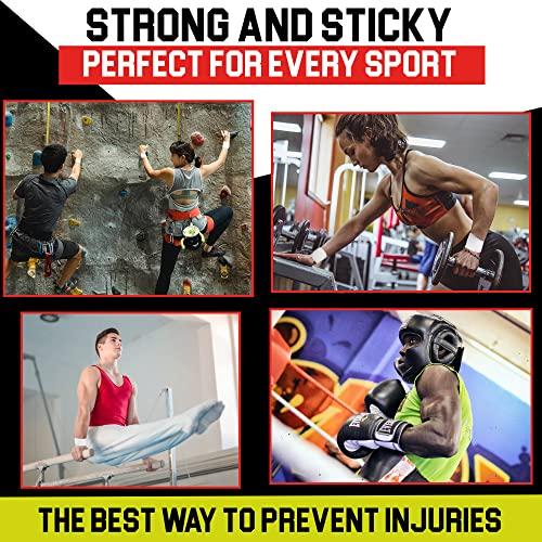 Summum Fit Summum Fit Black & White Athletic Tape Extremely Strong: 16 Rolls + 4 Finger Tape. Easy to Apply & No Sticky Residue. Sports Tape for Boxing, Football, or Climbing. Enhance Joints Protection Now