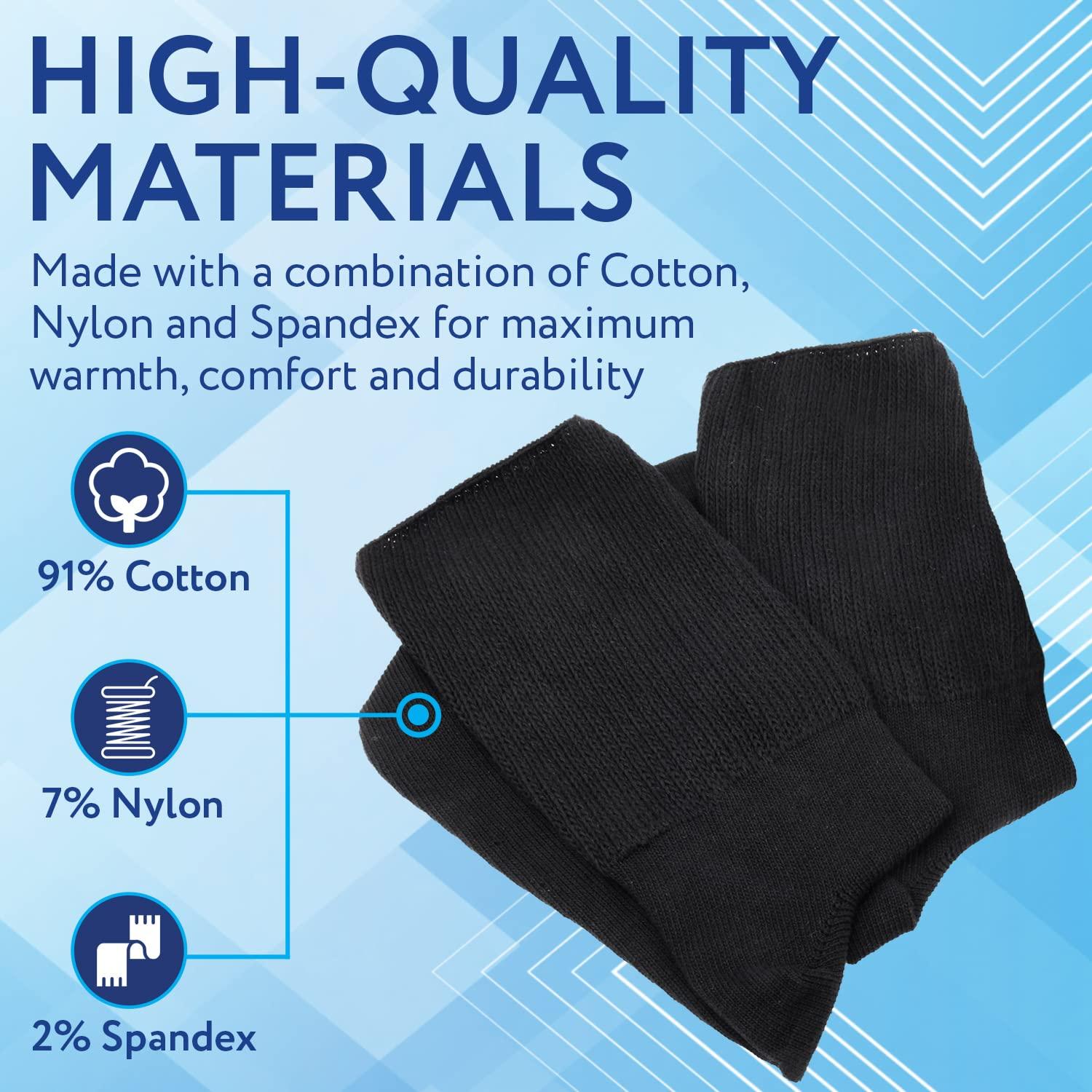 IMPRESA IMPRESA [4 Pairs Extra Width Socks for Lymphedema - Bariatric - Oversized Stretches up to 30\'\' Over Calf for Swollen Feet - One Size Unisex Black 2 Pairs Regular and 2 Pairs With Non Skid Grips