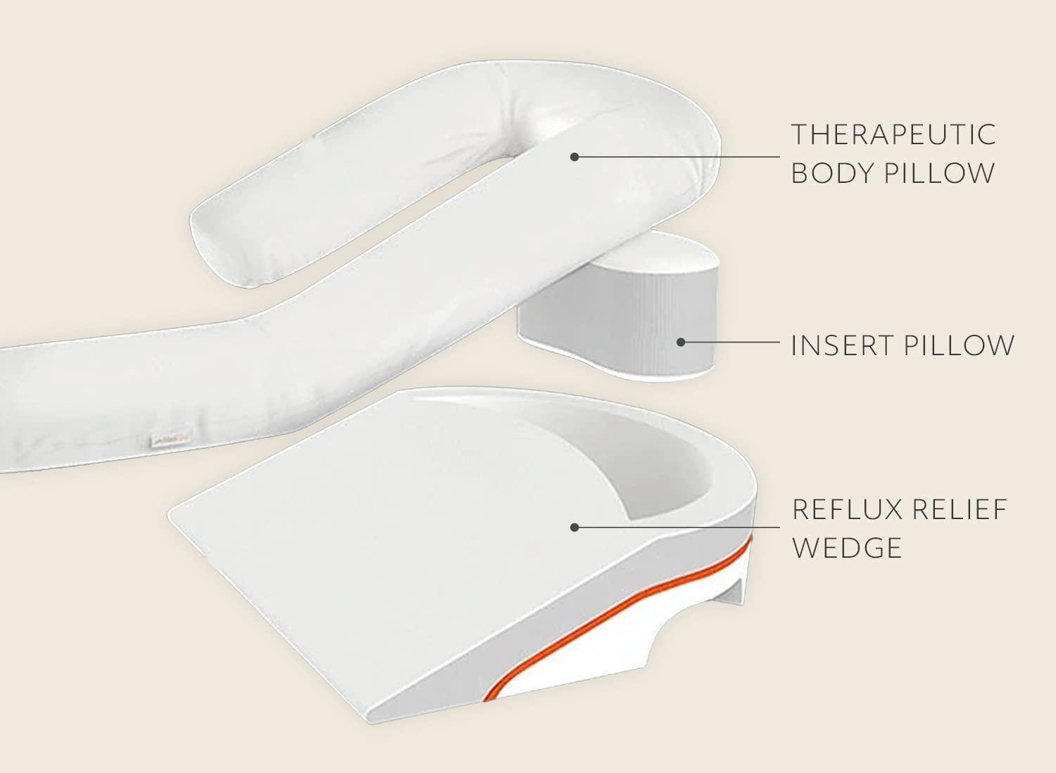 MedCline MedCline Reflux Relief System Bundle, Bed Wedge Pillow for Acid Reflux and GERD Relief with Therapeutic Body Pillow, Insert, and Extra Covers, Comfortable Sleep Position, Large for 6'0" or Taller
