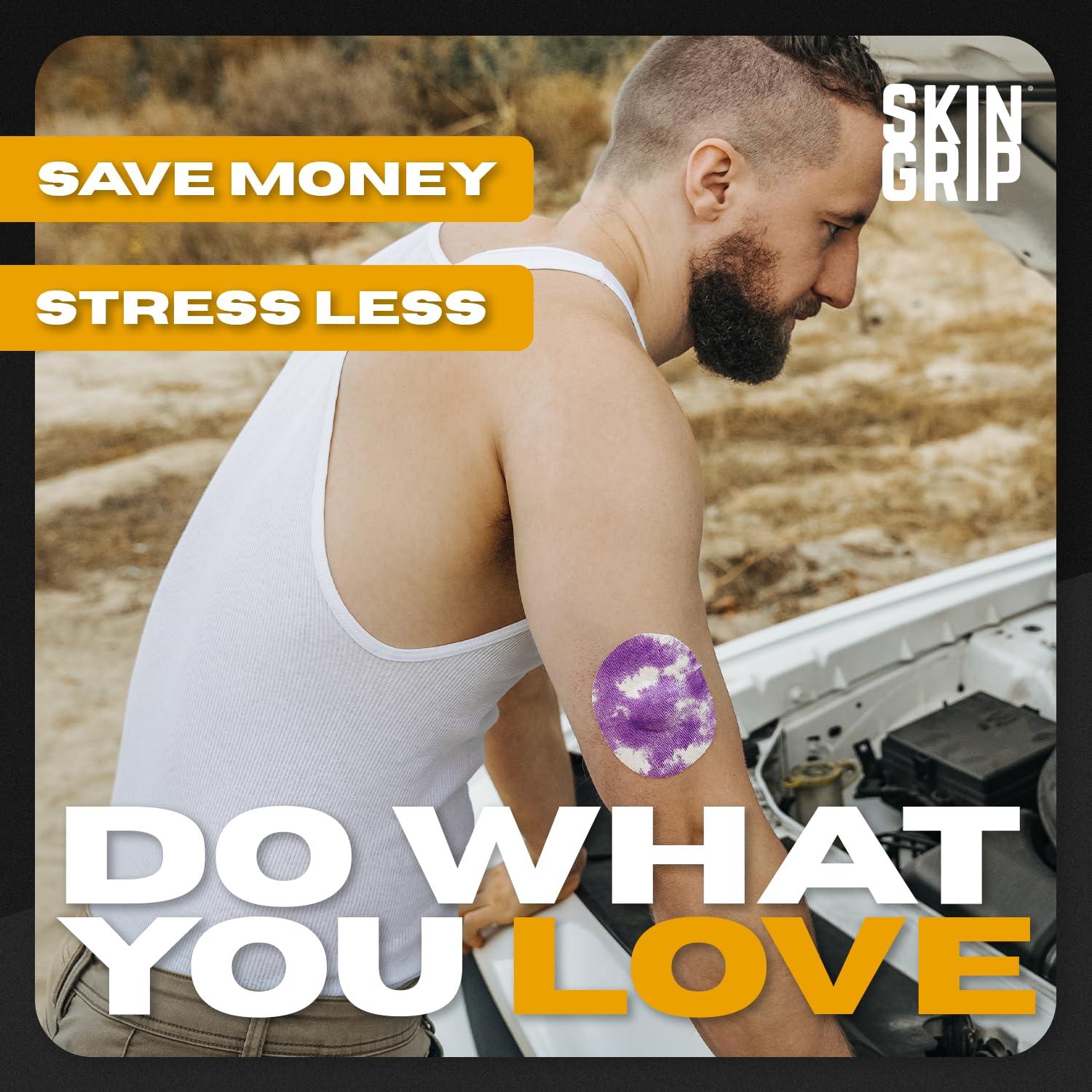 Skin Grip Skin Grip Adhesive Patches for Medtronic, Libre & Eversense CGM Devices Classic Pack, Waterproof & Sweatproof Adhesive for 7-14 Days, Pre-Cut Adhesive Medical Tape, Continuous Glucose Monitor