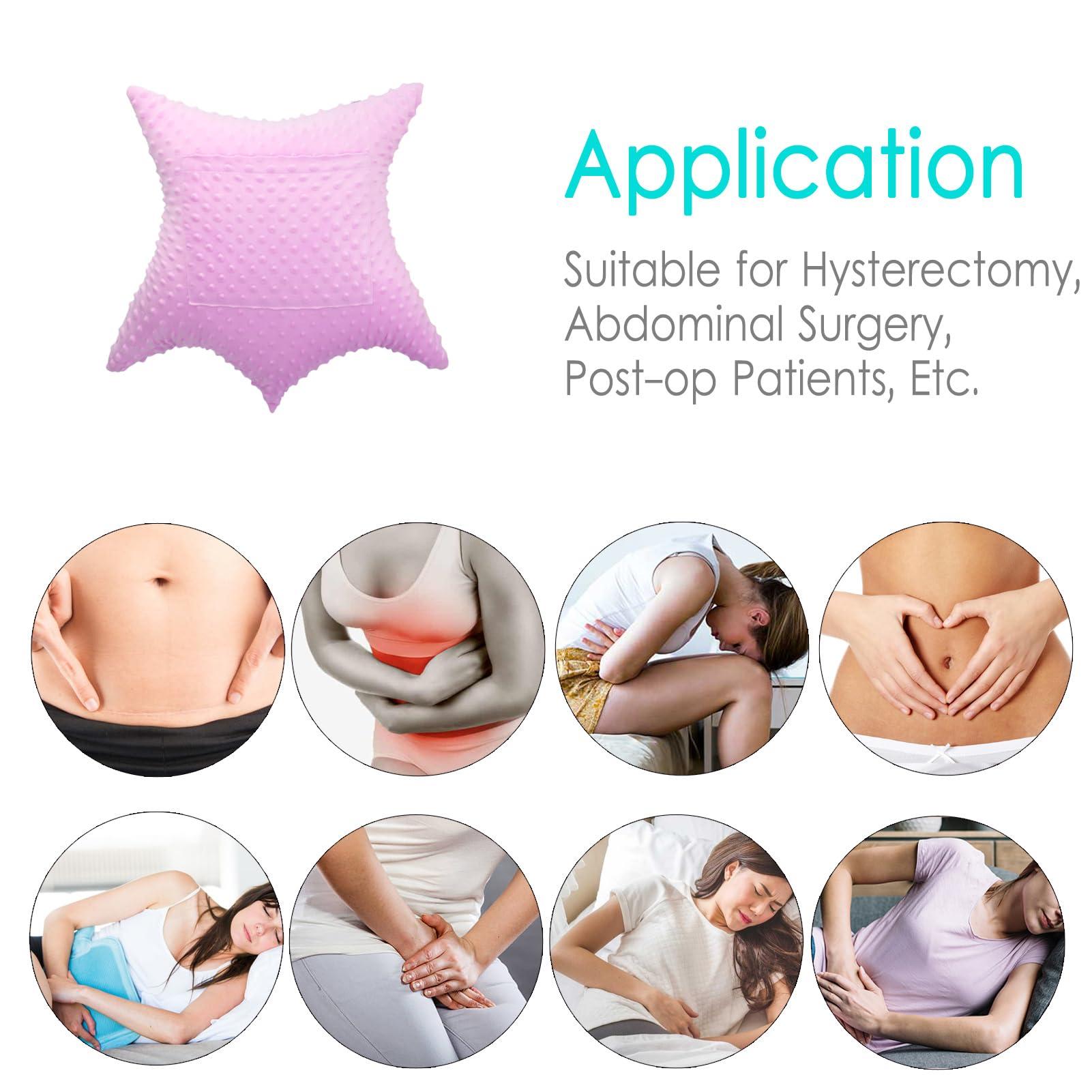 HapiPoppy HapiPoppy Star Shape Hysterectomy Pillow Hysterectomy Recovery Must Haves Gifts with 2 Pockets Tummy Pillow Abdominal Surgery Pillows Shock Absorbing Cough Cushion, Minky Dot Lavender