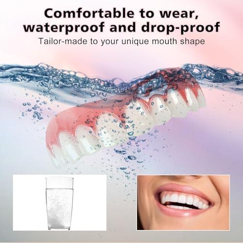 HYZX Upper and Lower Veneer, Dentures for Women and Men, Fake Teeth, Natural Shade! Fix Your Smile at Home Within Minutes!