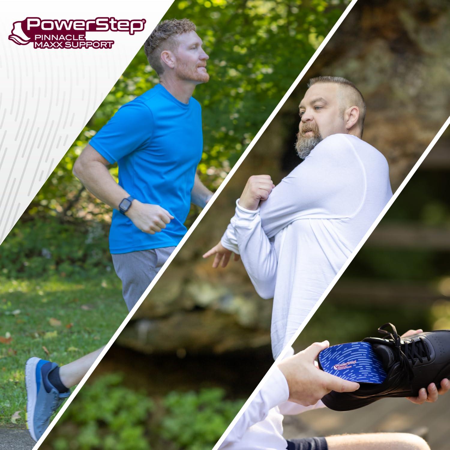 Powerstep PowerStep Pinnacle Maxx Orthotic Insoles - Orthotics for Overpronation with Maximum Stability & Comfort - Firm + Flexible Angled Heel Style to Help Flat Feet - Heavy Duty Inserts (M 4-4.5 W 6-6.5)