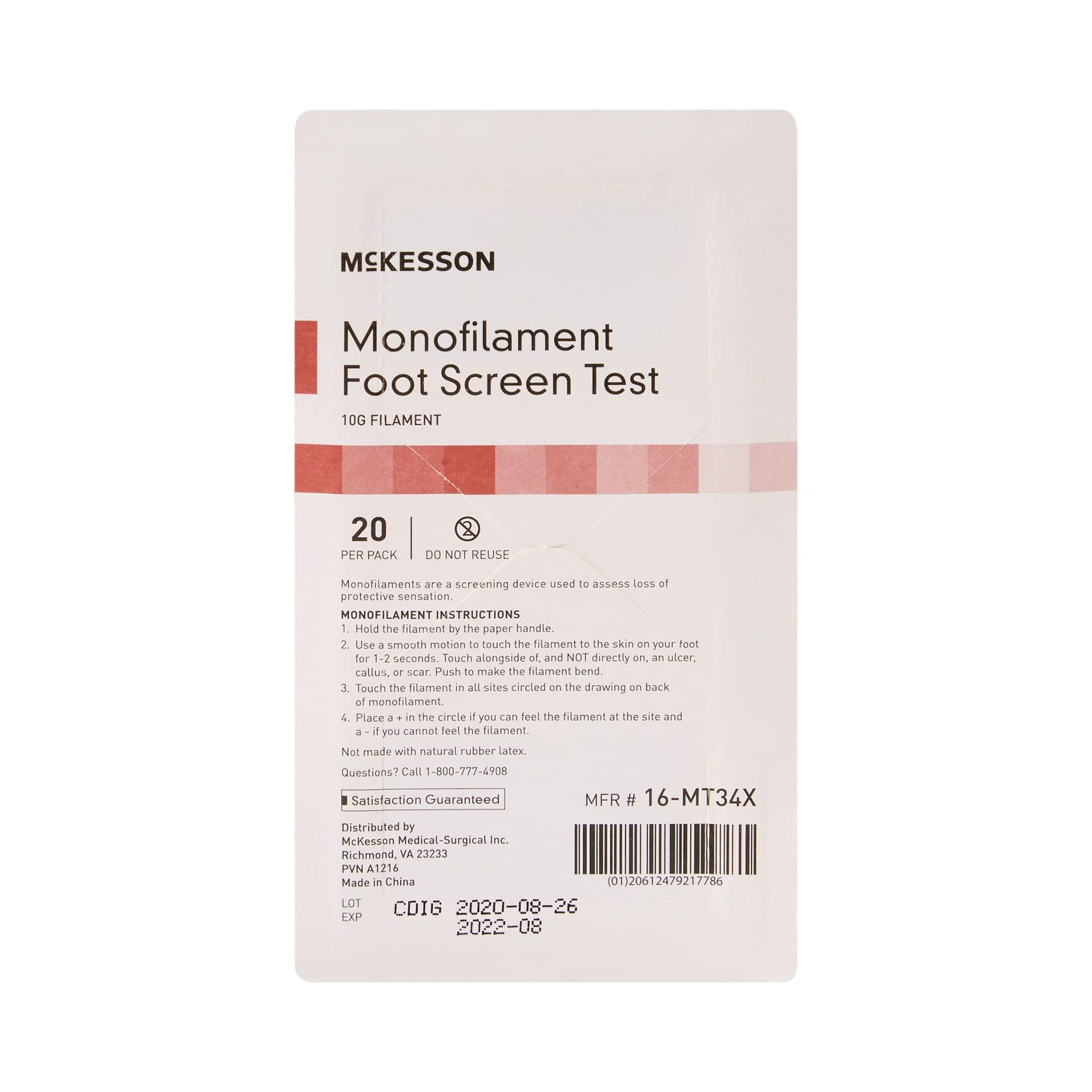 McKesson McKesson Monofilament Foot Screen Test, Neuropathy Screening Test Diabetic, 10 g, 20 Count