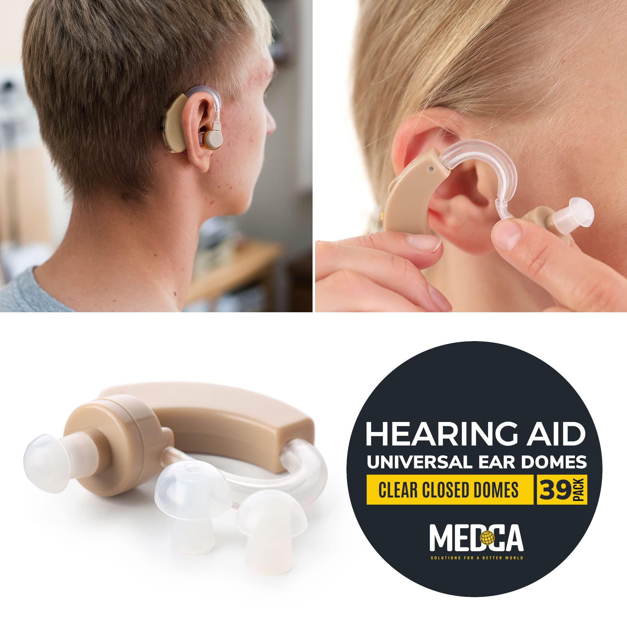 MEDca Hearing Aid Domes - Universal Domes for Hearing Aids - Sizes Small, Medium, Large & X-Large Earbud Replacements and BTE Hearing Sound Amplifiers, 2 Pack