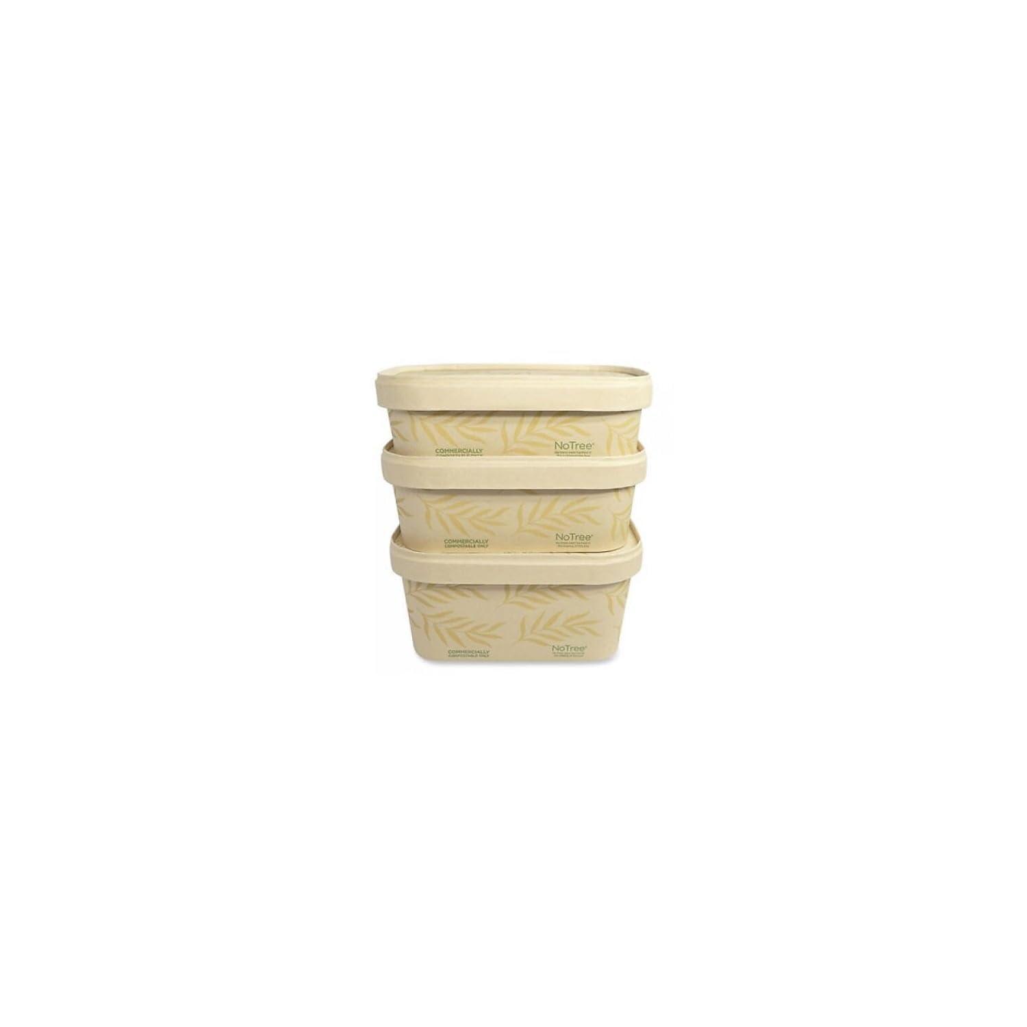 World Centric World Centric No Tree Rectangular Containers, 16 oz., 4.7-inch x 6.8-inch x 1.6-inch, Natural, Sugarcane, 300/Carton (CTNT16)