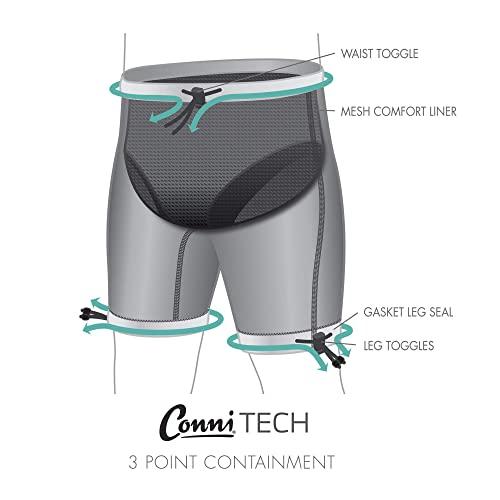CONNI Conni Adult Containment Swim Short for Incontinence, Great Comfort and Protection, Black, X-Large
