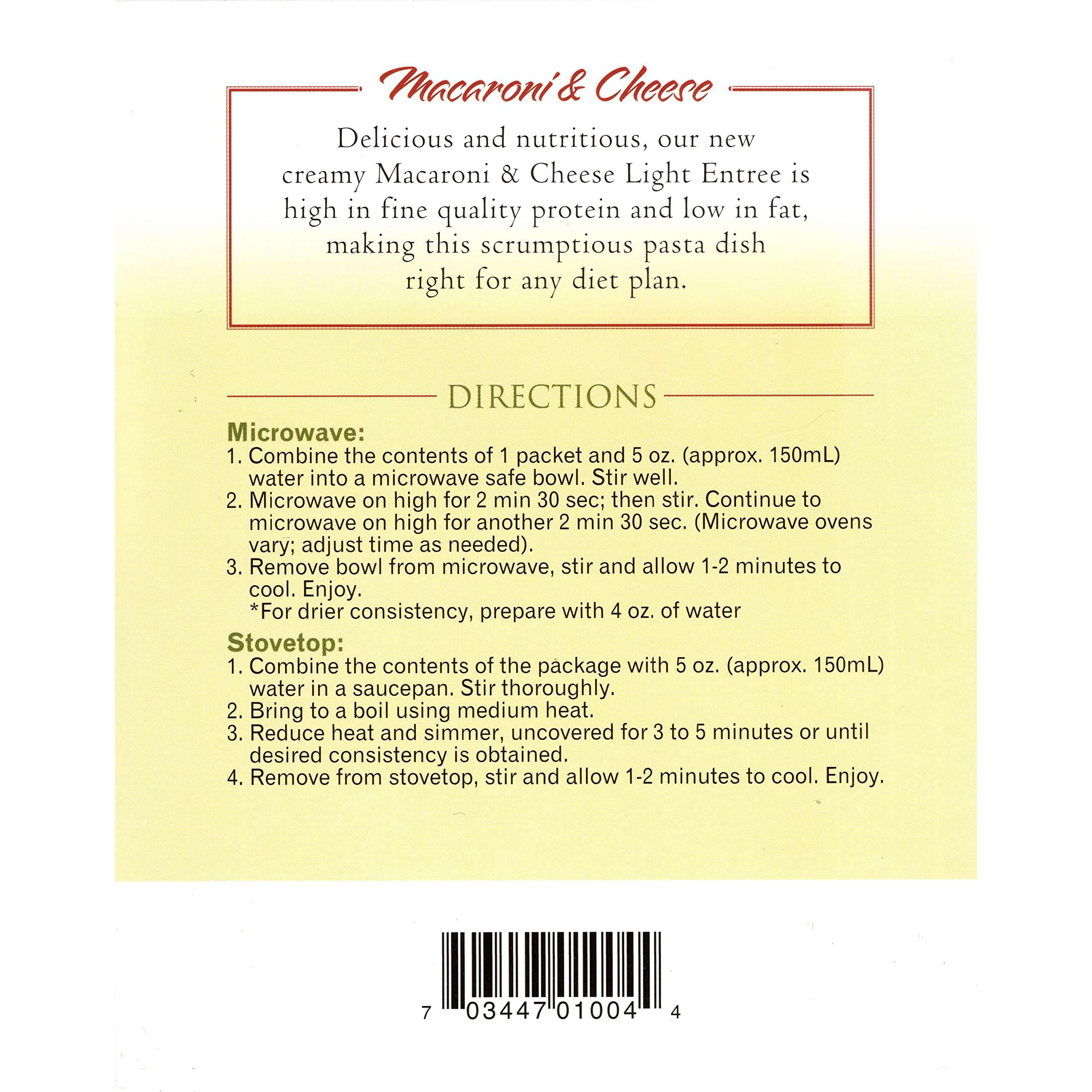 Nashua Nutrition HealthSmart High Protein Creamy Macaroni and Cheese, 15g Protein, Low Calorie, Low Fat, Low Cholesterol, Low Sugar, Quick Delicious Meal, 7 Single Servings