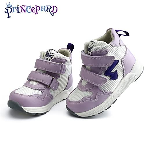 princepard Toddlers Orthopedic Corrective Sneakers for Kids with Arch & Ankle Support,Girls and Boys\'High Top Shoes for Flat Foot,Anti-Slip Soles Pink