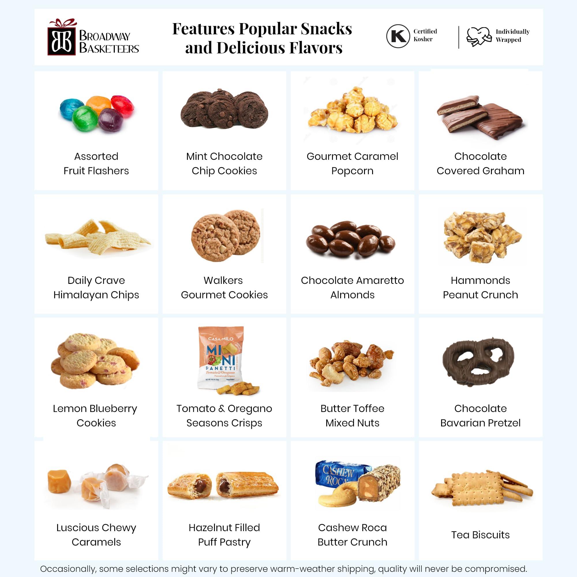 Broadway Basketeers Broadway Basketeers Sympathy Gift Basket Deluxe, Condolences Gifts for Loss, Bereavement or Kosher Shiva, Food Care Package for Delivery With Chocolate, Snacks & Sweets