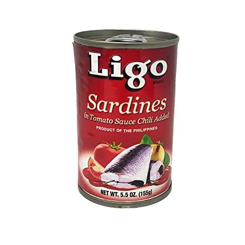 LIGO ligo sardines in tomato sauce with chili added - 5.5oz [6 units] (072810293606)