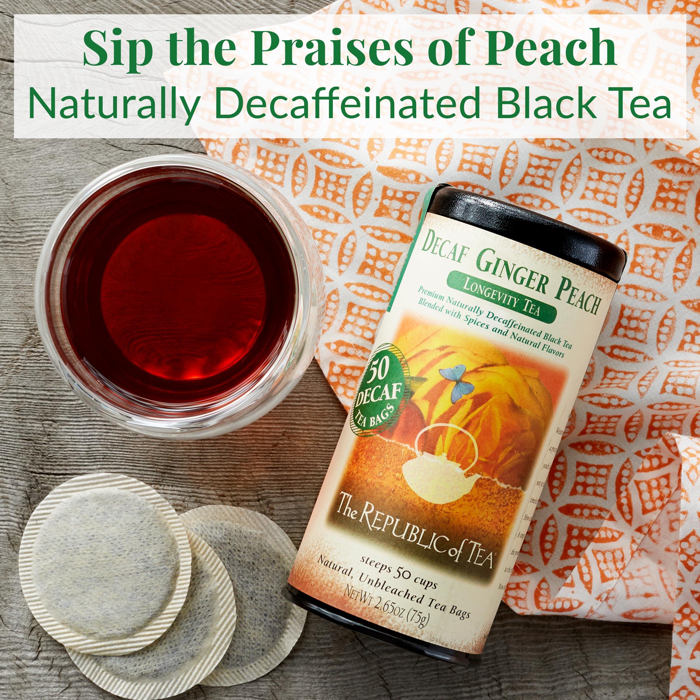 The Republic of Tea The Republic of Tea Decaf Ginger Peach Black Tea, Tin of 50 Tea Bags