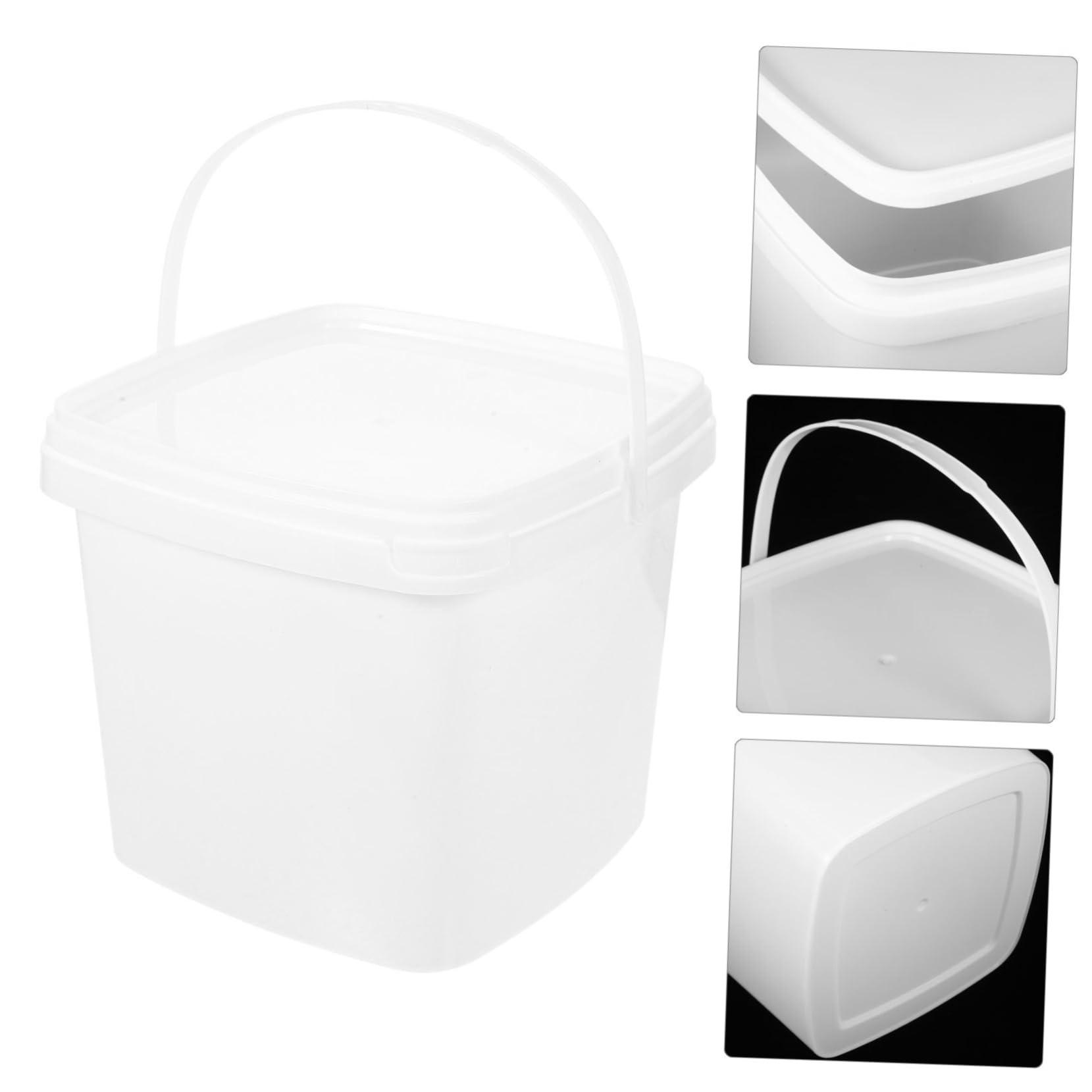 MERRYHAPY MERRYHAPY Food Bucket Water Bucket with Lid Cleaning Bucket Paint Can with Handle Painting Bucket Water Holder Water Storage Bucket Water Bucket with Handle White Plastic Palette