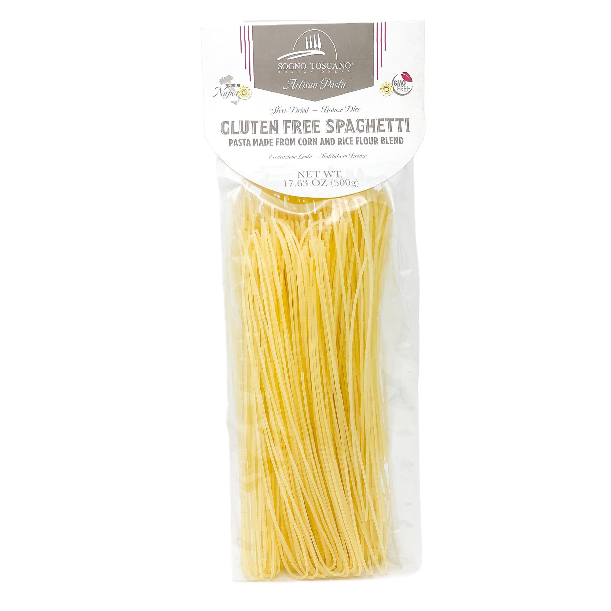 Sogno Toscano Sogno Toscano GLUTEN FREE SPAGHETTI ARTISAN PASTA - 500 gr / 1.1lb Bag - Slow dry- Bronze dye- packed by hand. GMO free. CORN and Rice Flour Blend (4)