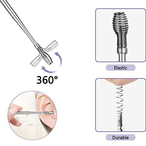 SourceTon 9 Pcs Ear Pick Earwax Removal Kit, SourceTon Ear Cleansing Tool Set, Ear Curette Ear Wax Remover Tool with a Cleaning Brush and Storage Box