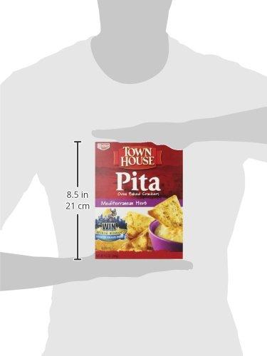 Town House Town House Pita Crackers Oven Baked Crackers, Party Snacks, Mediterranean Herb, 9.5oz Box (1 Box)