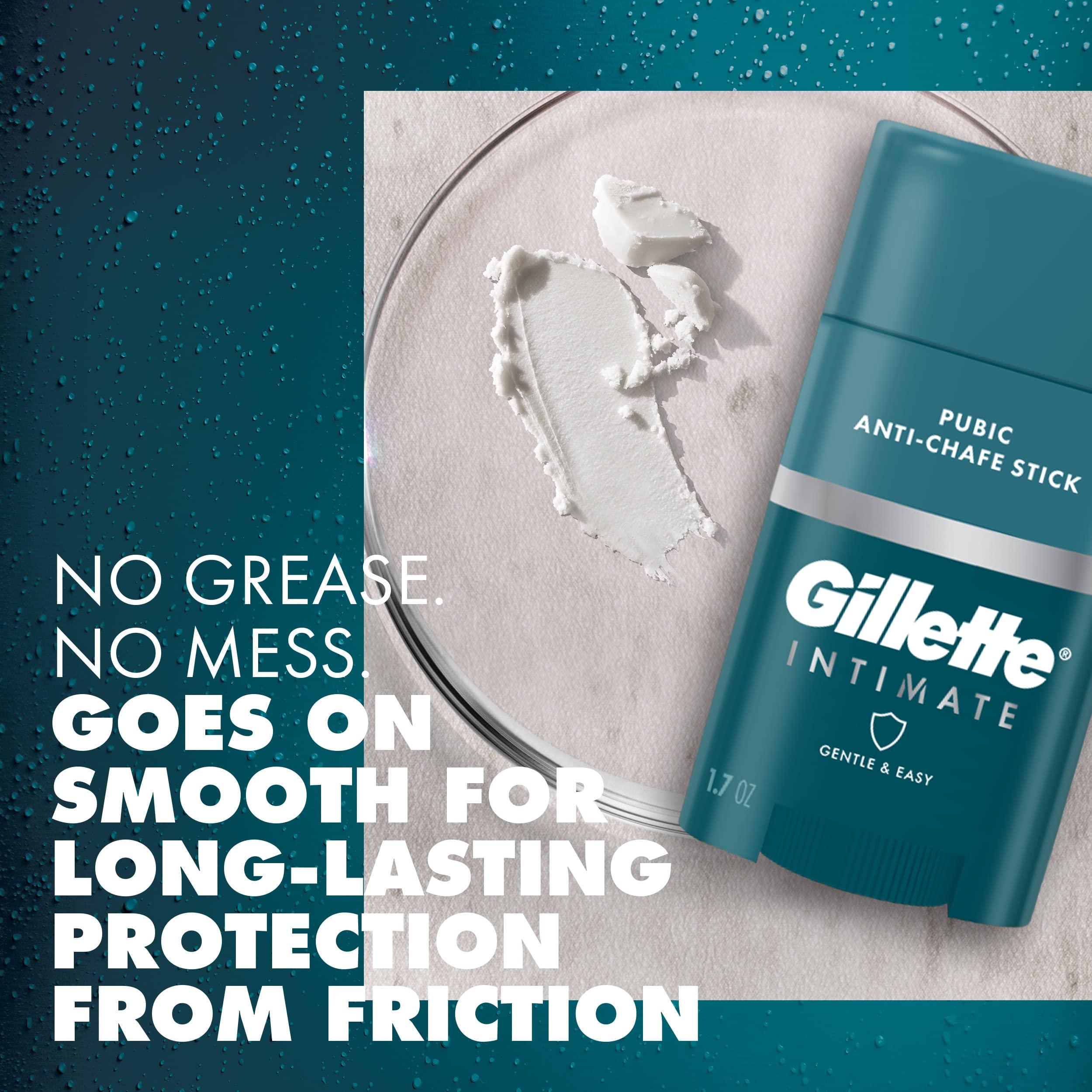 Gillette Gillette Intimate Pubic Anti-chafe Stick, Reduces Rubbing and Irritation, Pubic Anti-Chafing For Men, Easy Application, Dermatologist Tested