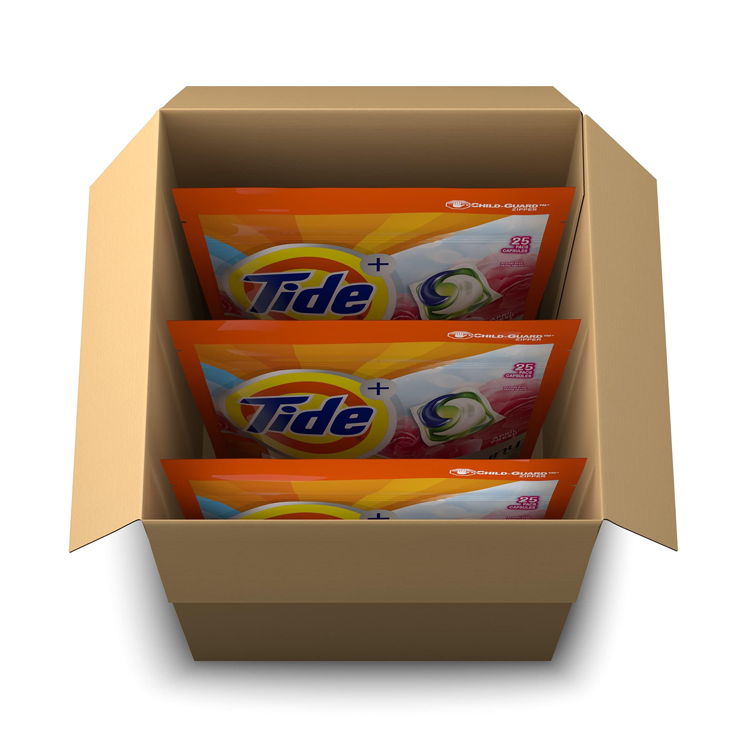 Tide Tide PODS with Downy, Liquid Laundry Detergent Pacs, April Fresh, 3 Bag Value Pack, 75 count
