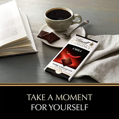 Lindt Lindt EXCELLENCE Chili Dark Chocolate Candy Bar, Dark Chocolate Infused with Spicy Red Chili, 3.5 oz.