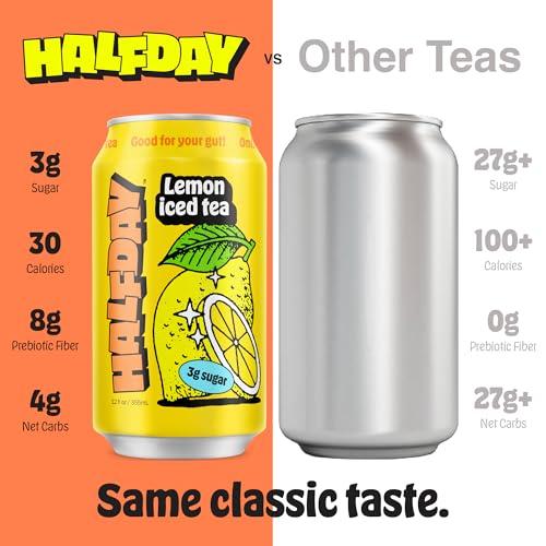 Halfday Halfday Prebiotic Lemon Iced Tea, 12 Fl Oz Can