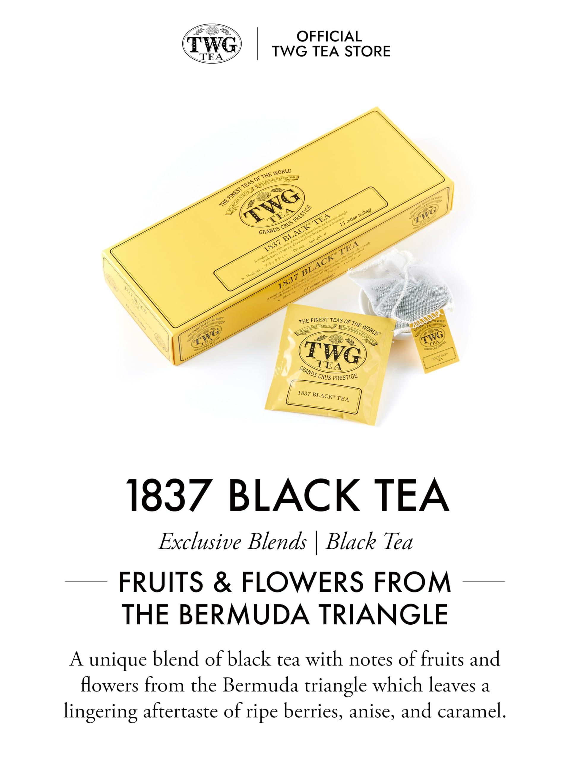 Topicy TWG Tea | 1837 Black Tea | Black Tea | Fruits & Flowers | 15 Hand Sewn Cotton Tea Bags | Gift Set