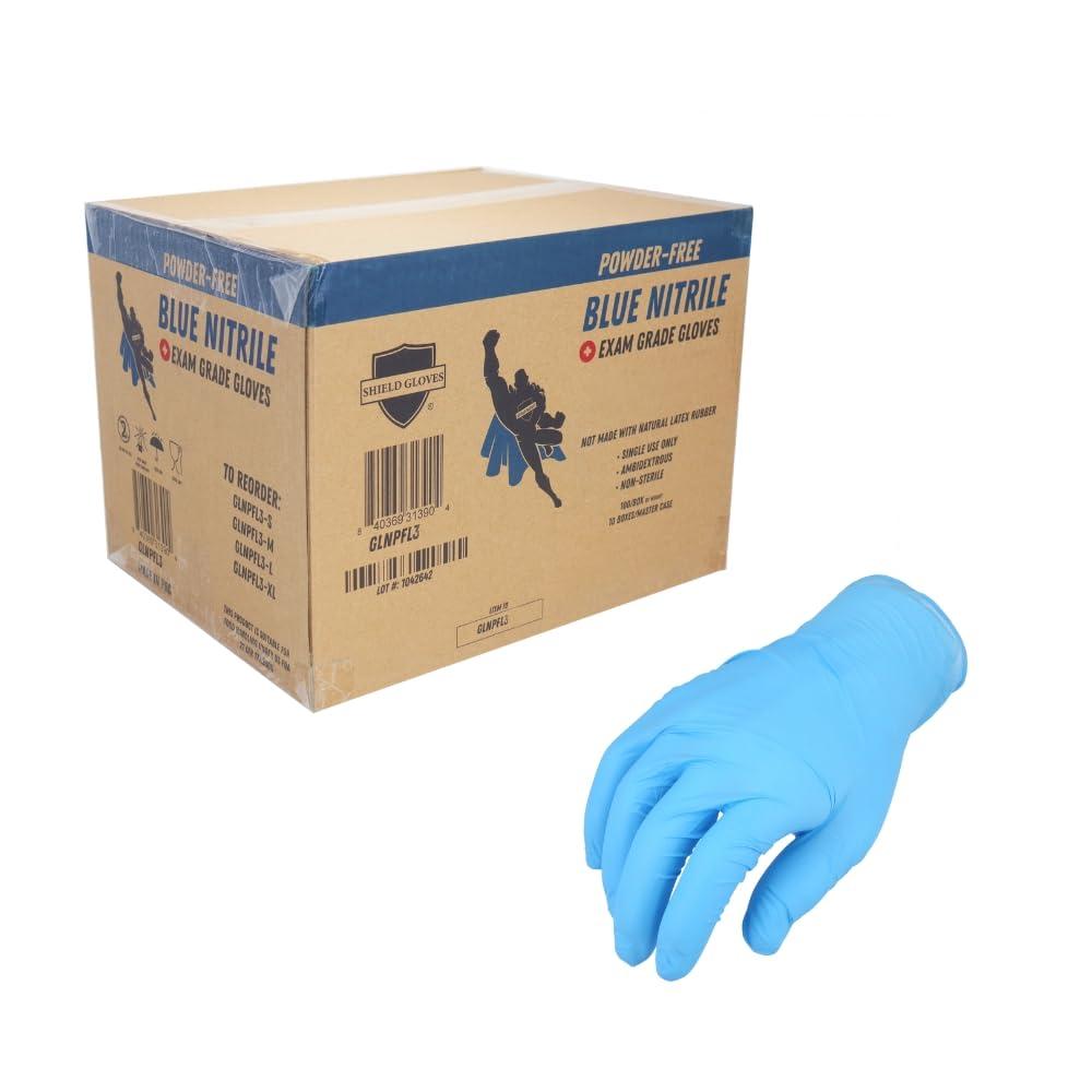 PackagingSuppliesByMail PackagingSuppliesByMail PSBM Nitrile Gloves, Blue, Size Small, 3 Mil, 1000 Count, Powder and Latex Free Disposable Gloves