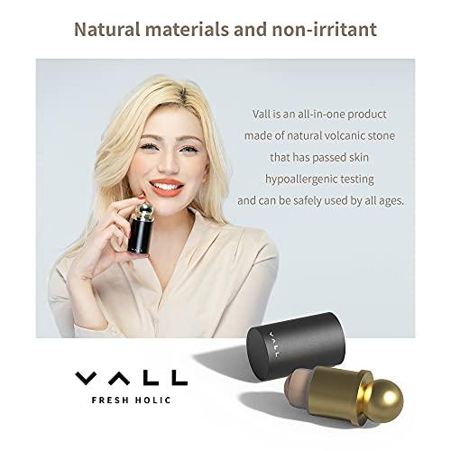 VALL VALL Oil-Absorbing Volcanic Face Roller, Face Oil Remover, Face Massage, Reusable Face Oil Absorbing Skincare Tool [ Volcanic Stone Ball ] - Blue