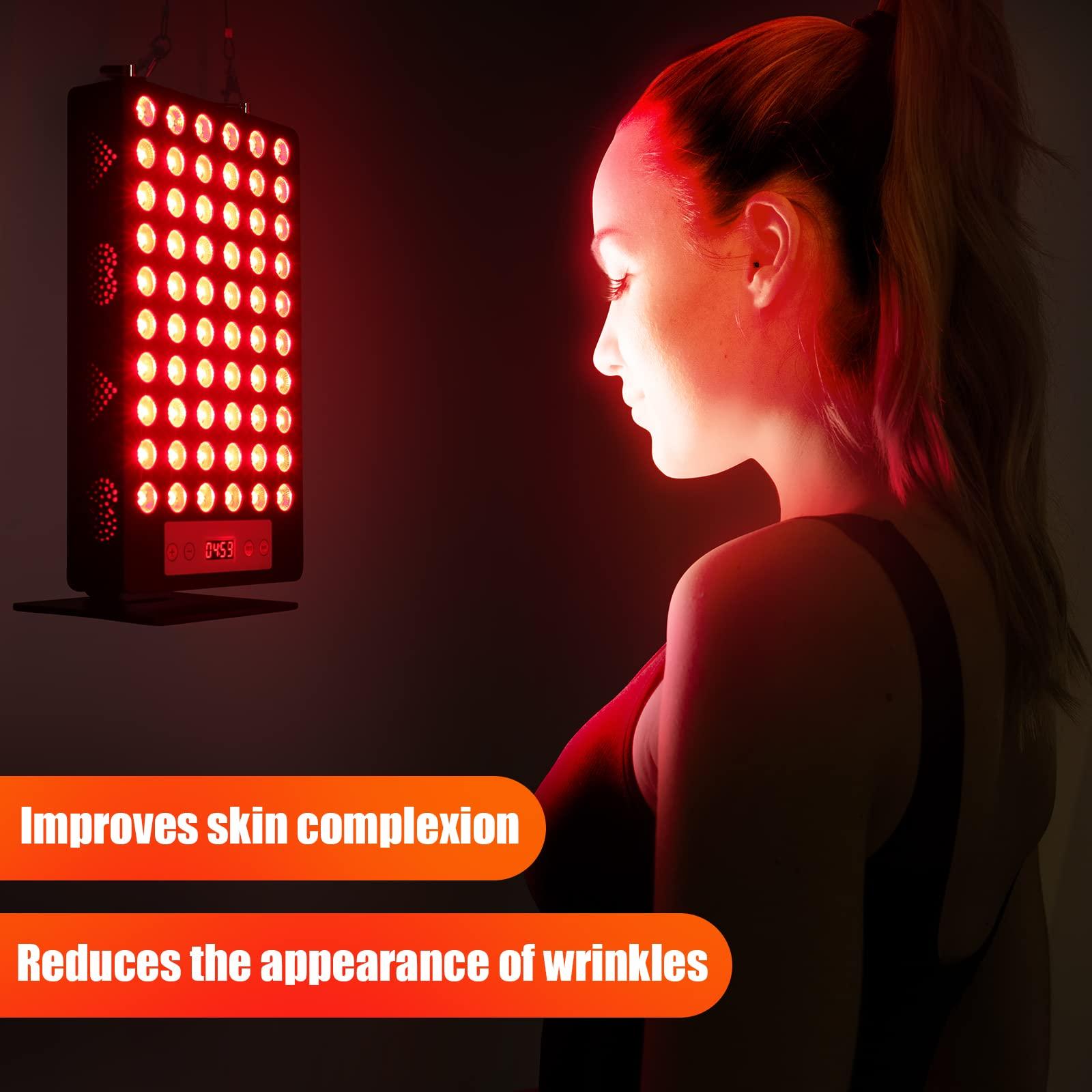 iPlantop Red Light Therapy Device, Red 660nm & Near Infrared 850nm Infrared Light Therapy for Body, Light Therapy Panels with Adjustable Stand, 60pcs Dual Chips LEDs for Recovery and Skin Health.