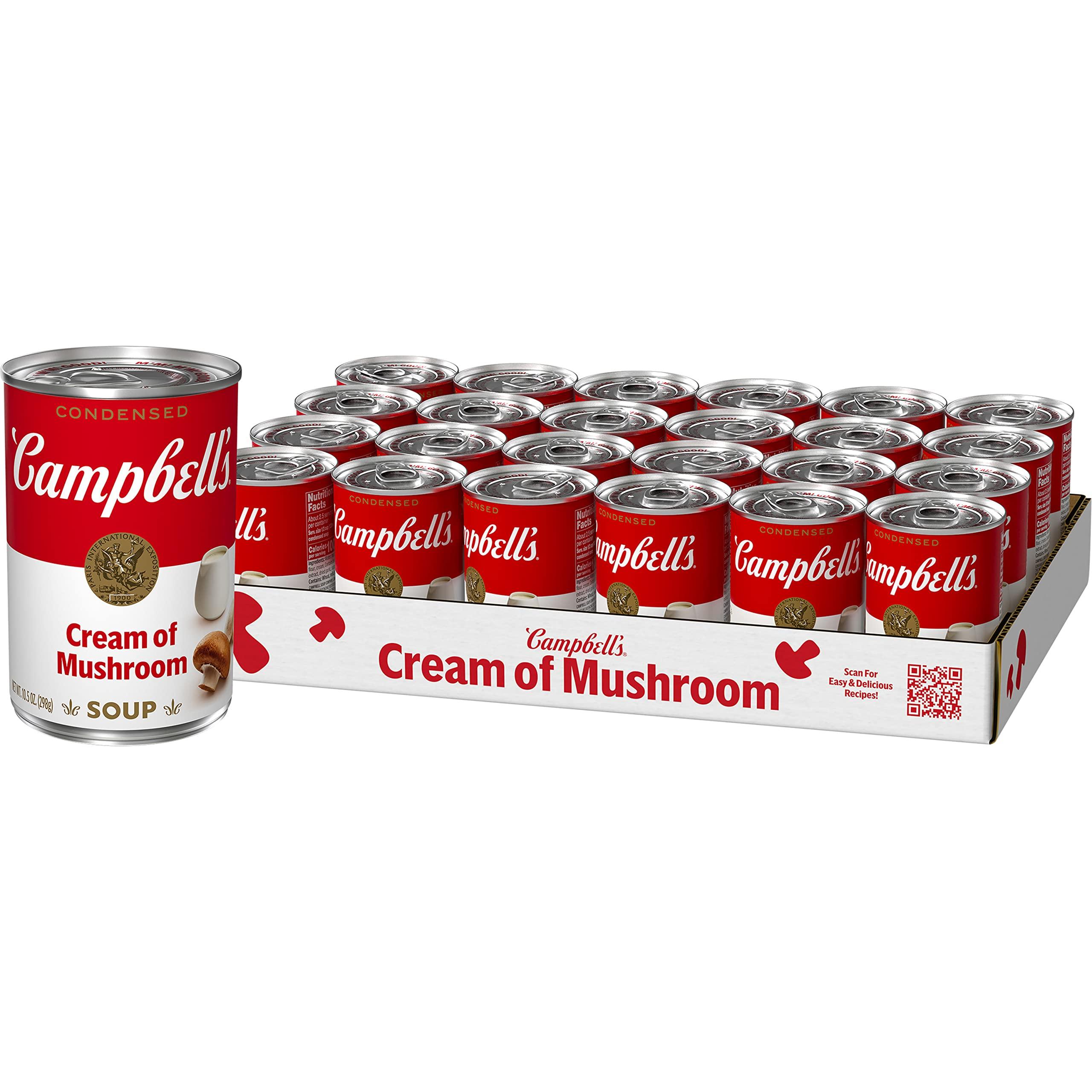 Campbell\'s Campbell\'s Condensed Cream of Mushroom Soup, 10.5 oz Can (Pack of 24)