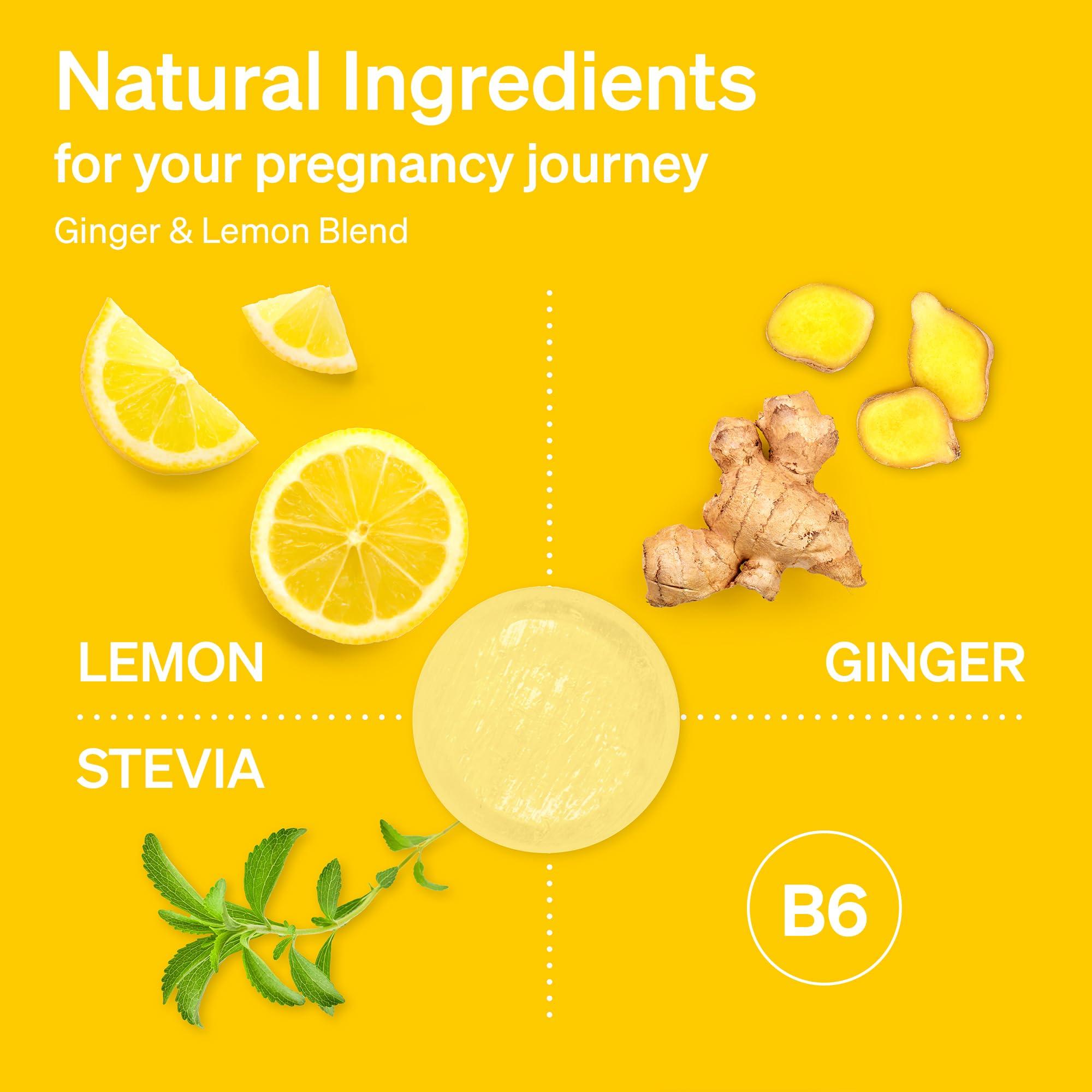 Love Noobs Lemon Ginger Candy for Nausea Pregnancy by LoveNoobs, Anti Nausea Pregnancy, Lemon Ginger Chews for Nausea, Anti Nausea Candy for Morning Sickness, Ginger Drops for Motion Sickness, Sugar-Free, B6