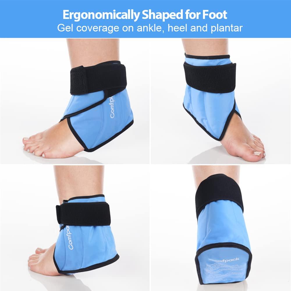 Comfpack Comfpack Heel Ice Pack for Ankle & Foot Pain Relief, Hot Cold Therapy Ice Pack Wrap with Straps for Sport Injuries, Swelling & Sprain