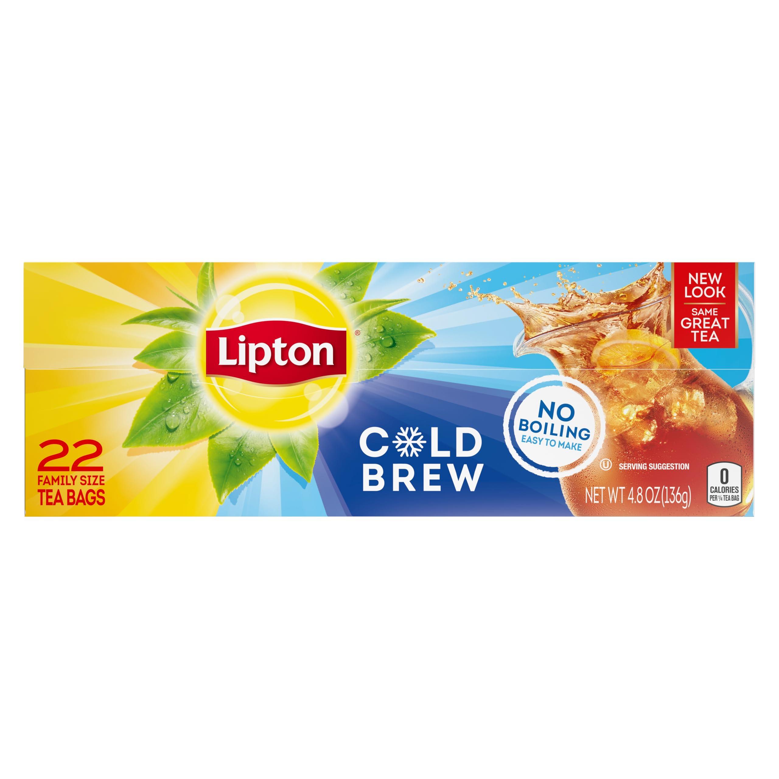 Lipton Lipton Cold Brew Iced Tea Bags, Family Size Iced Tea Bags, 22 Total Tea Bags