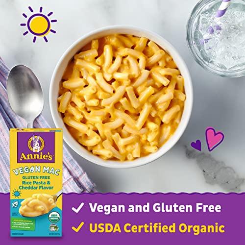 Annie's Homegrown Annie’s Vegan Mac Rice Pasta and Cheddar Flavor Dinner with Organic Gluten Free Pasta, 6 OZ (Pack of 12)