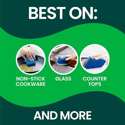 Scotch-Brite Scotch-Brite Zero Scratch Scrub Sponges, 12 Kitchen Sponges for Washing Dishes and Cleaning the Kitchen and Bath, Non-Scratch Sponge Safe for Non-Stick Cookware