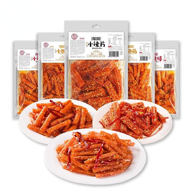 wa sai luo Spicy Strip Small Gluten Spicy silk Sweet Spicy Flavor Latiao,Chinese Snacks Instant SnacksHunan spicy noodlesLeisure snacks (Small gluten,10 bag)