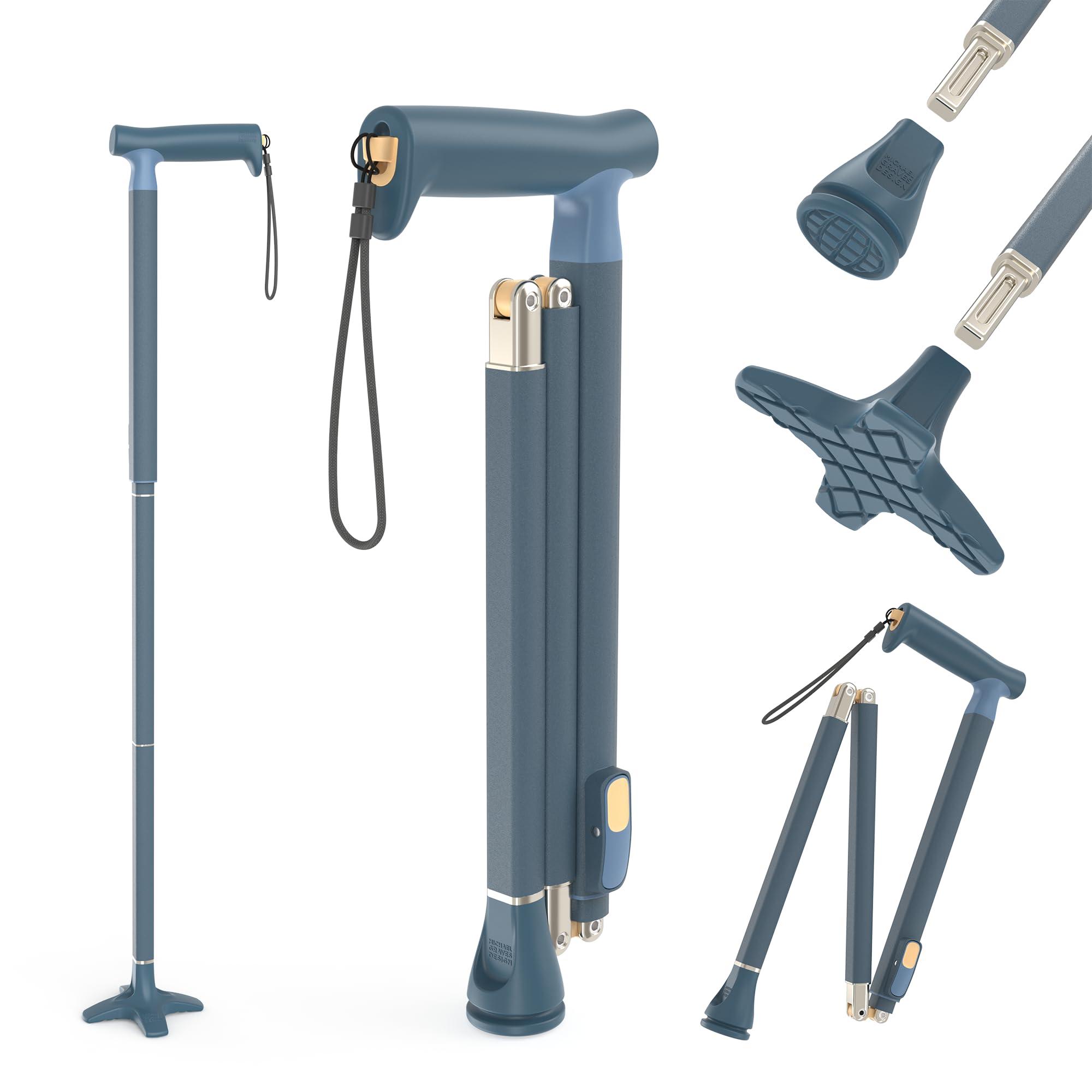 Michael Graves Design Michael Graves Quick Fold Walking Cane for Men and Women - Foldable Walking Stick for Stability and Style - Collapsible Folding Cane - Walking Sticks for Seniors & Adults