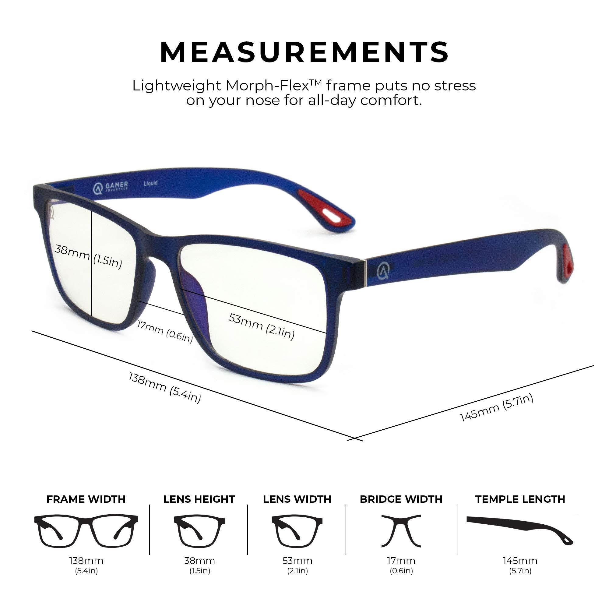 Gamer Advantage Gamer Advantage Blue Light Glasses - Lightweight, Stylish Gaming Glasses With Blue Light Blocking Lens Technology - (Inferno)