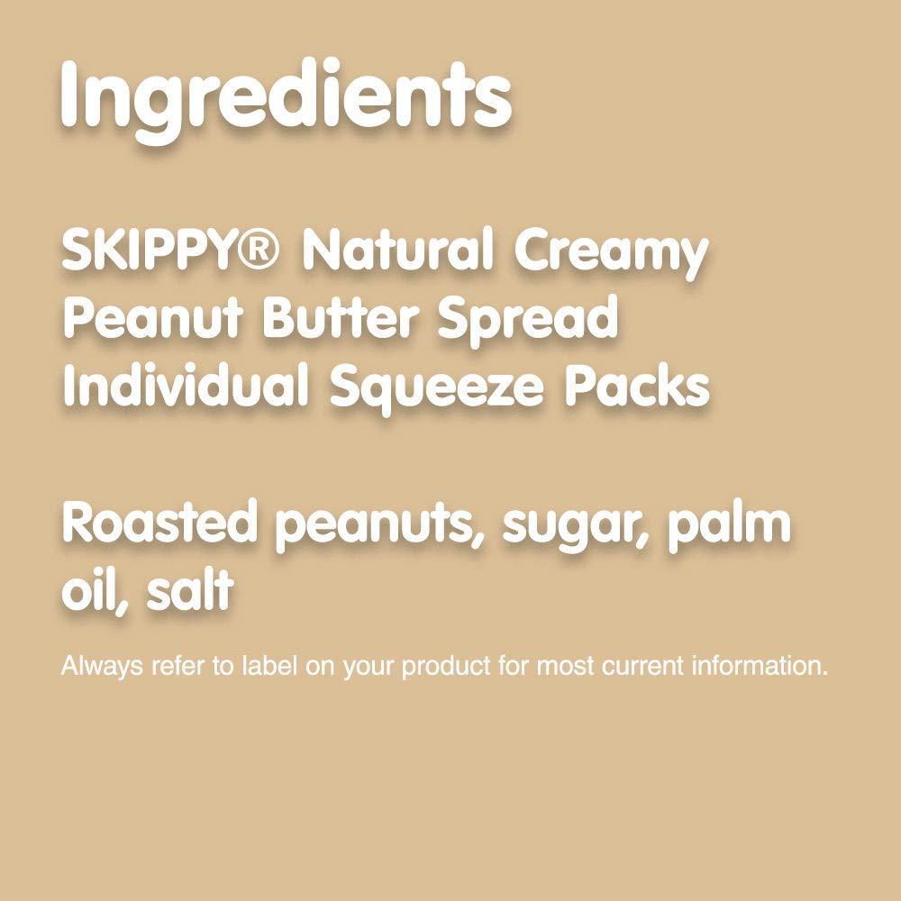 SKIPPY SKIPPY Natural Creamy Peanut Butter Spread Individual Squeeze Packs, 1.15 Ounce (8 Pouches)