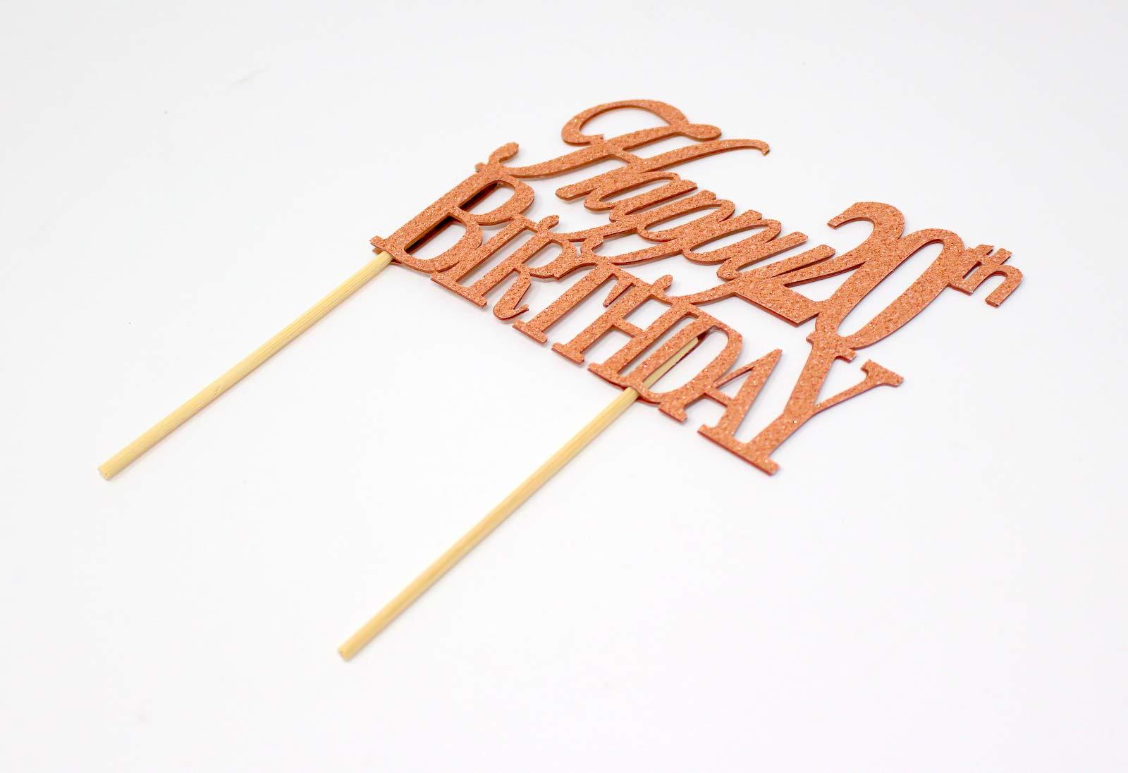 All About Details All About Details Happy 20th Birthday Cake Topper, 1pc, 20th birthday Cake Topper, 20th birthday decoration (Copper)