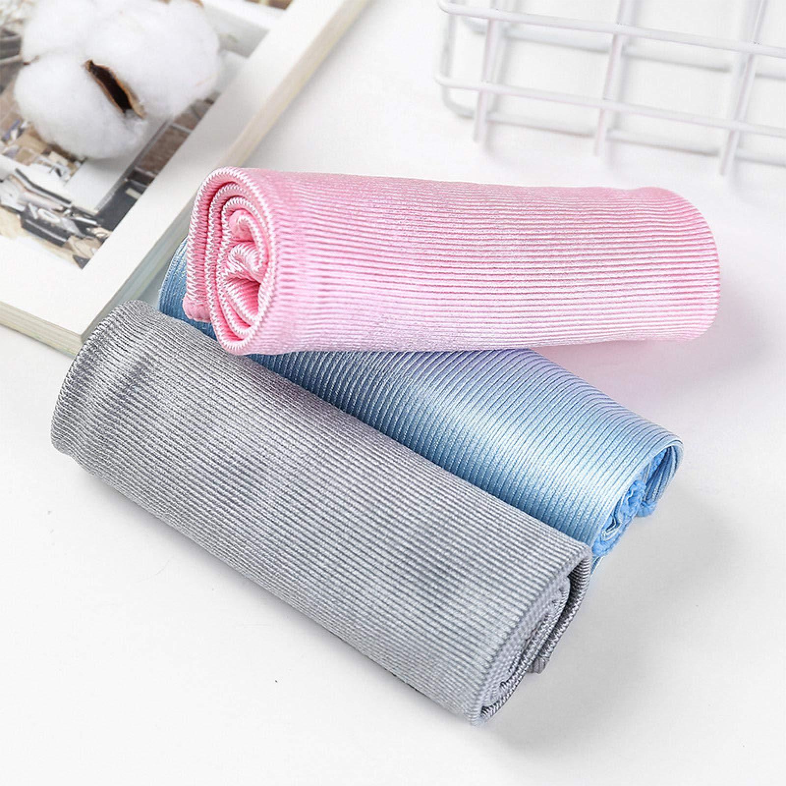 Mocoe Mocoe Microfiber Window Cleaning rag Kitchen Absorbent Mirror Cleaning Towel waterless Printing Wine Glass Cloth Home scouring pad 40 * 60cm Silvergray