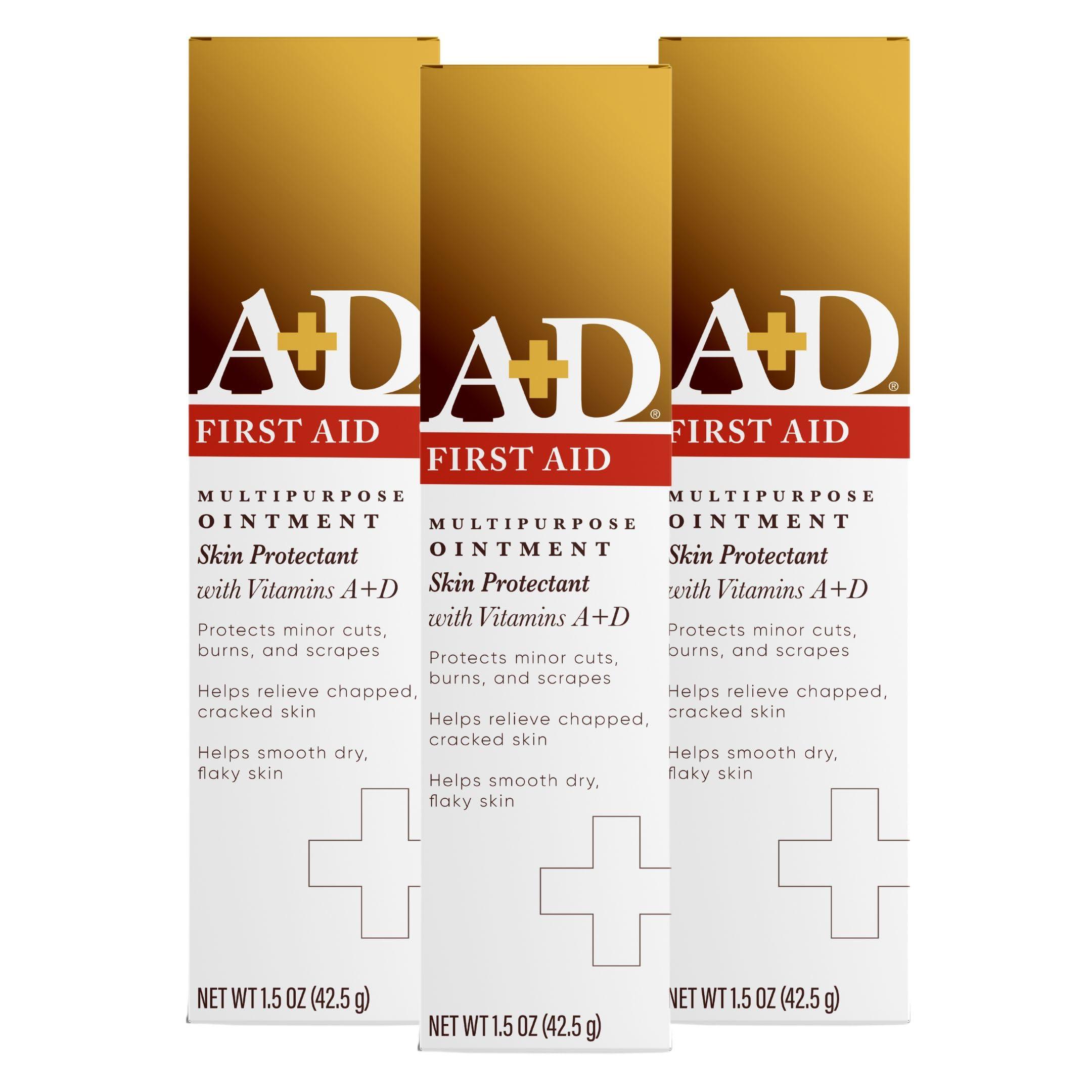 A+D A+D First Aid Ointment, Multipurpose Dry Skin Moisturizer and Skin Protectant, 1.5 Oz (Pack of 3)