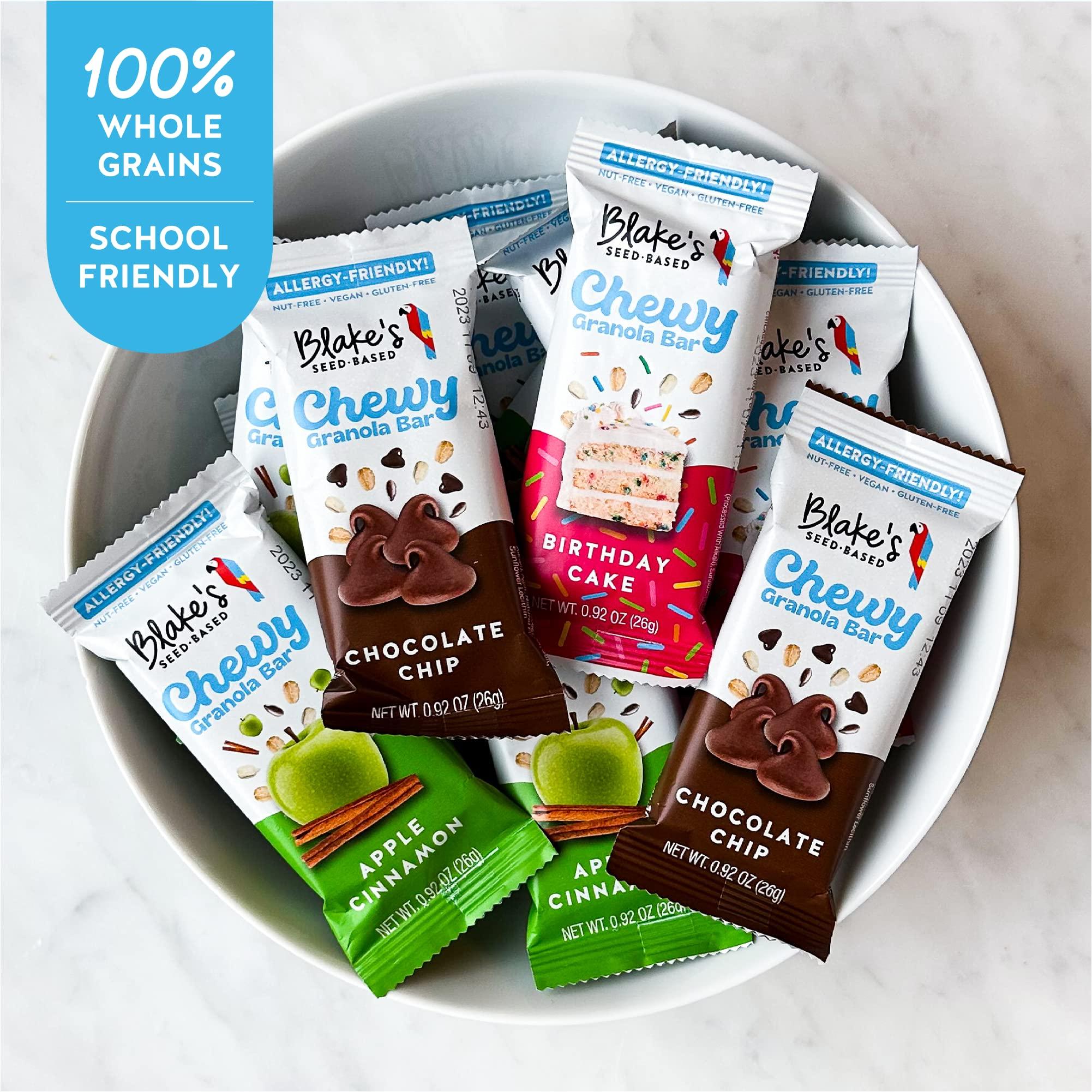 Blake's Seed Based Blake’s Seed Based Chewy Granola Bars — Chocolate Chip (5 Count), Vegan, Gluten Free, Nut Free & Dairy Free, Healthy Snacks for Kids or Adults, School Safe, Low Calorie Soy Free Snack