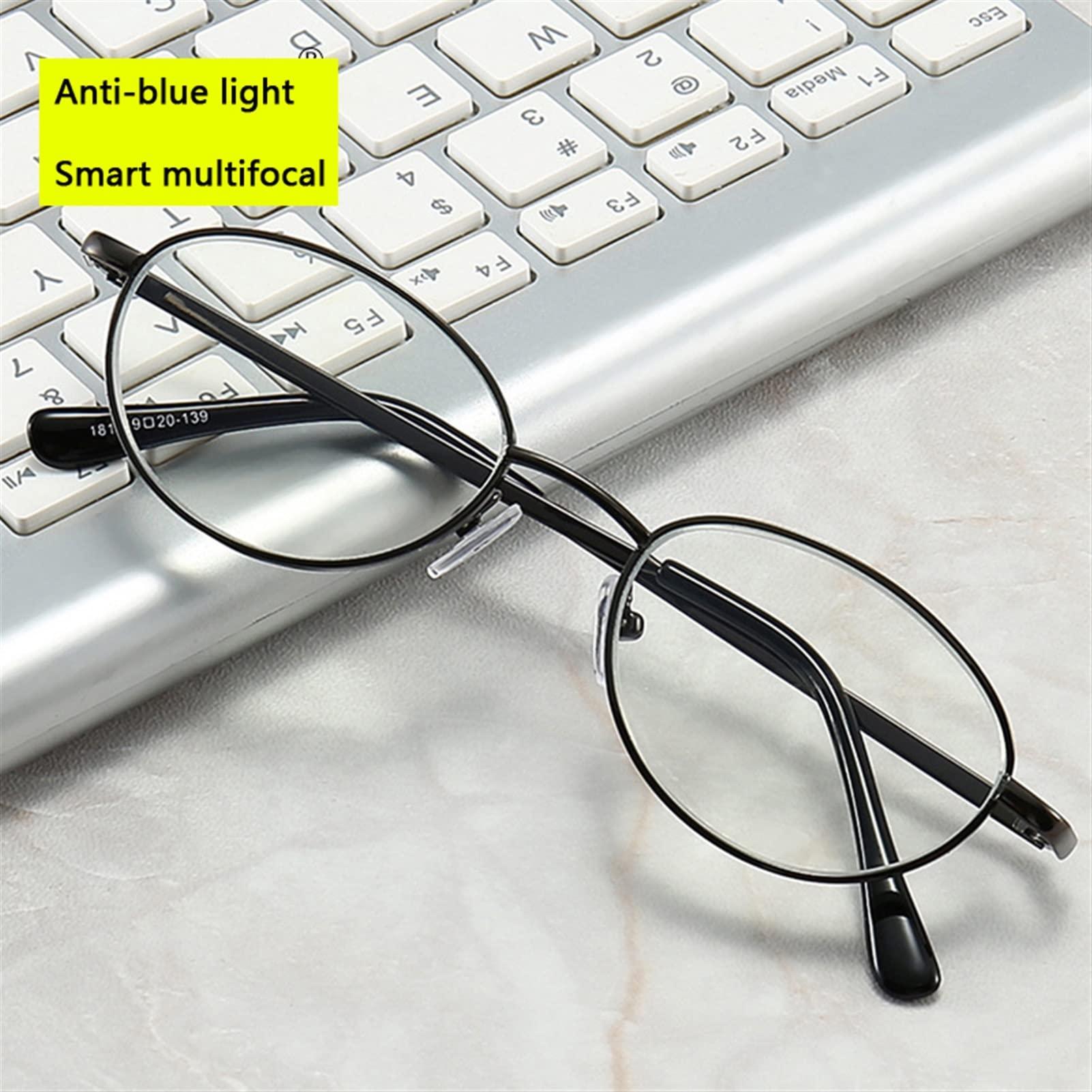 WWWL WWWL Reading Glasses, Retro Oval Reading Glasses, Anti-Blue Light, Metal Frame Eyeglasses for Women&Man, Computer Glasses (Color : A, Size : +1)