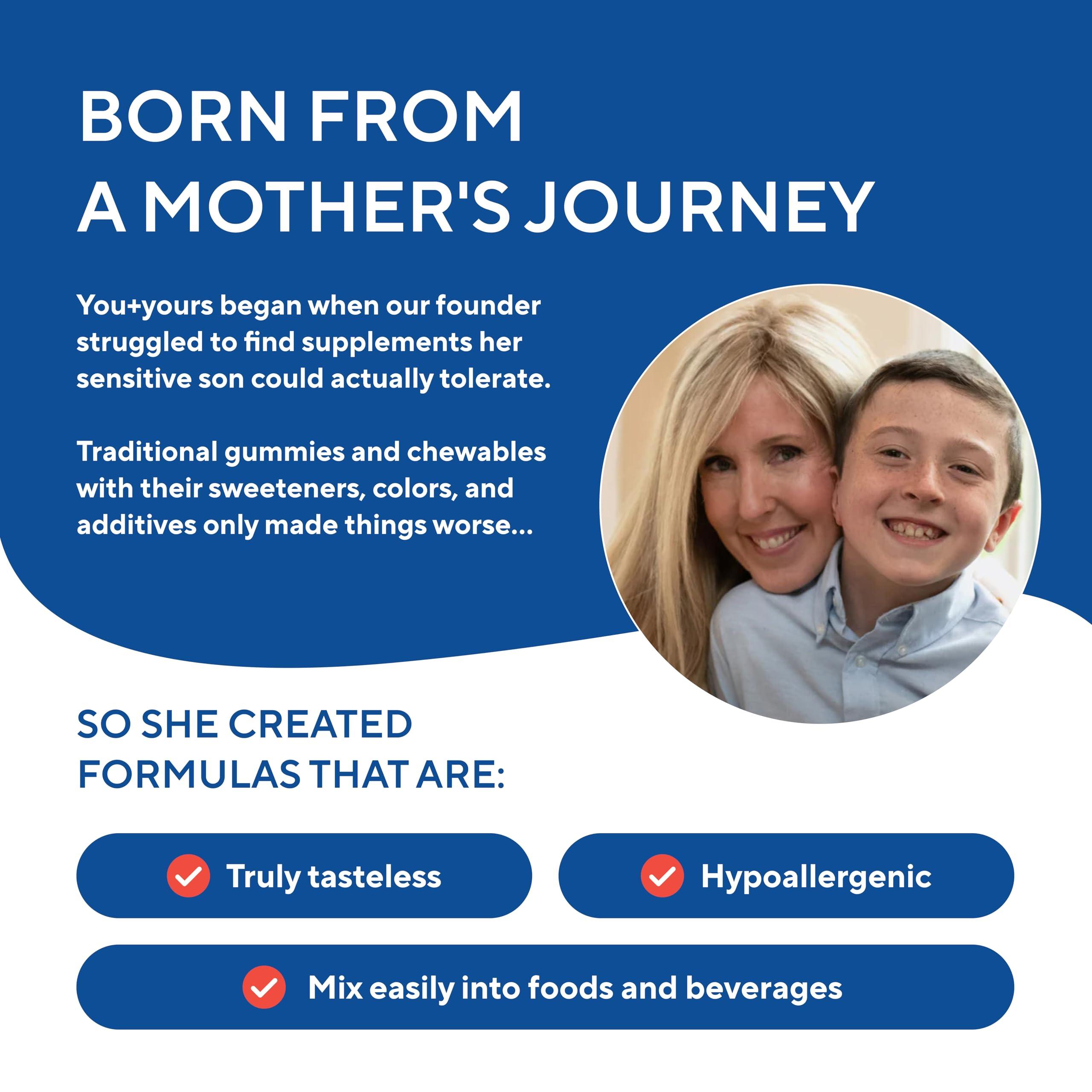 You+yours Tasteless Iron for Kids + Toddlers- 4-Month Supply- No Sweeteners, Flavors or Preservatives. Add to Beverages or Food. Pure, Flavorless Children\'s Iron Supplement.