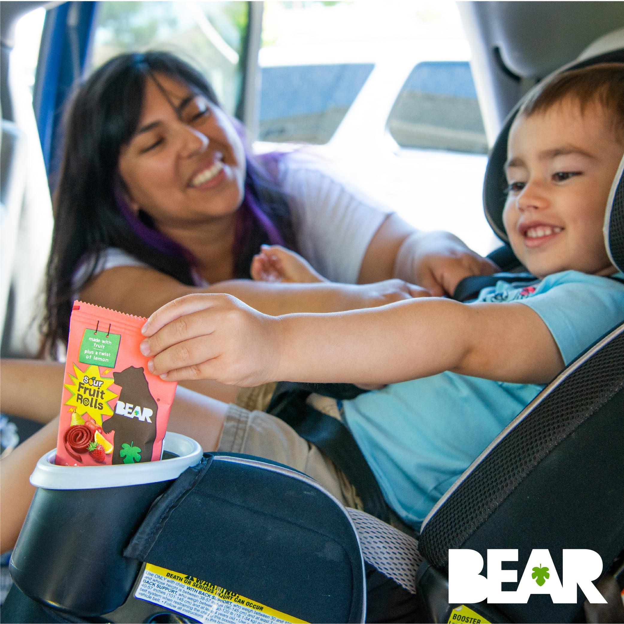 BEAR BEAR Sour - Real Fruit Yoyos - Strawberry-Apple - 0.7 Ounce (5 Count) - No added Sugar, All Natural, non GMO, Gluten Free, Vegan - Healthy on-the-go snack for kids & adults (Pack of 2)