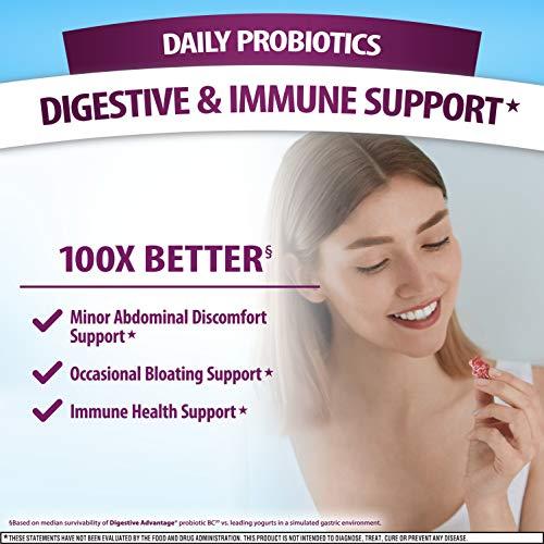 Digestive Advantage Digestive Advantage Probiotic Gummies For Digestive Health, Daily Probiotics For Women & Men, Support For Occasional Bloating, Minor Abdominal Discomfort & Gut Health, 90ct Superfruit
