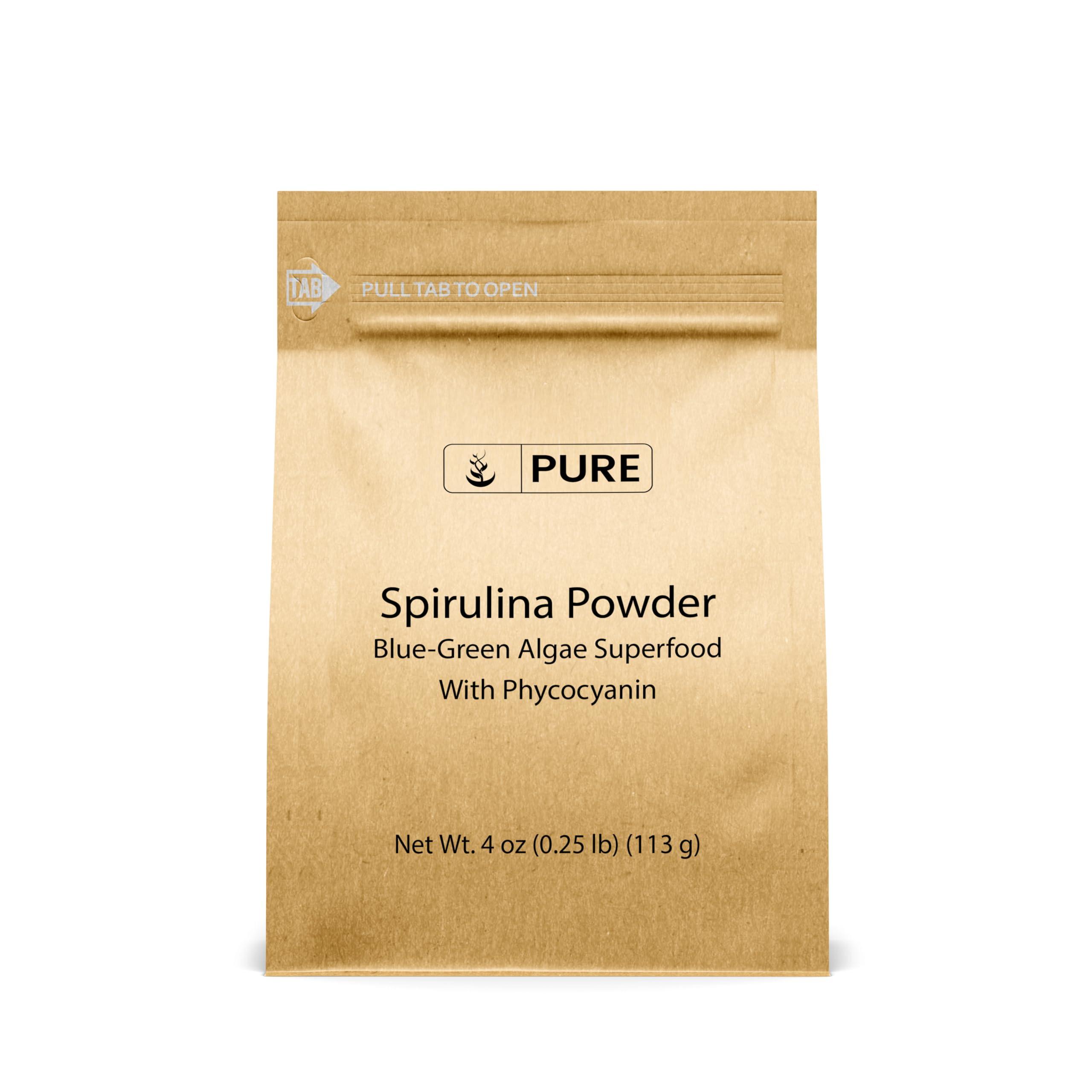PURE ORIGINAL INGREDIENTS PURE ORIGINAL INGREDIENTS Spirulina Powder (4 oz) Green Algae Superfood with Phycocyanin